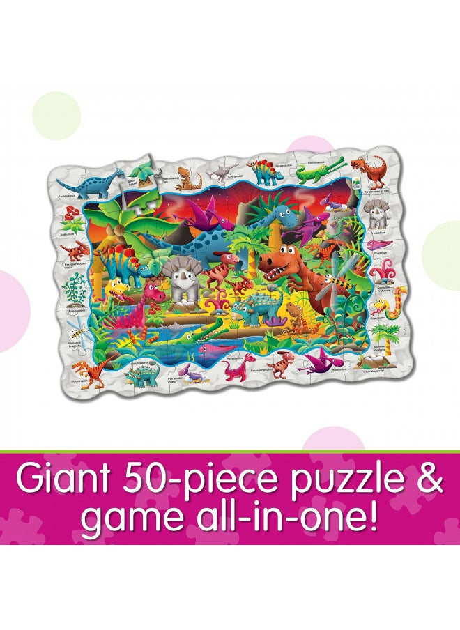 The Learning Journey Puzzle Doubles - Find It! Dinosaurs - Dino Floor Puzzle, Dino Puzzle, Kids Dinosaur Puzzle, Jumbo Puzzle For Kids Ages 3-5, Award Winning Educational Toys