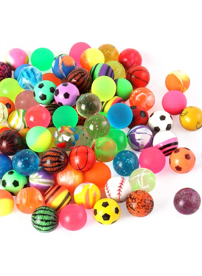 Pllieay 50 Pieces Colorful Bouncy Balls Bulk, Mixed Pattern Bouncy Balls for Kids Party Favors, Prizes, Birthdays Gift