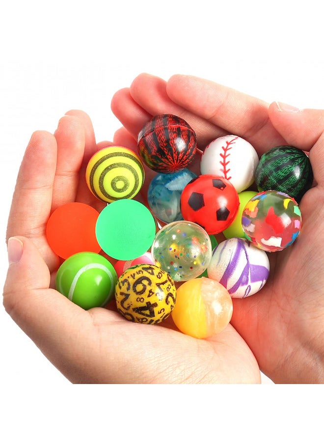 Pllieay 50 Pieces Colorful Bouncy Balls Bulk, Mixed Pattern Bouncy Balls for Kids Party Favors, Prizes, Birthdays Gift