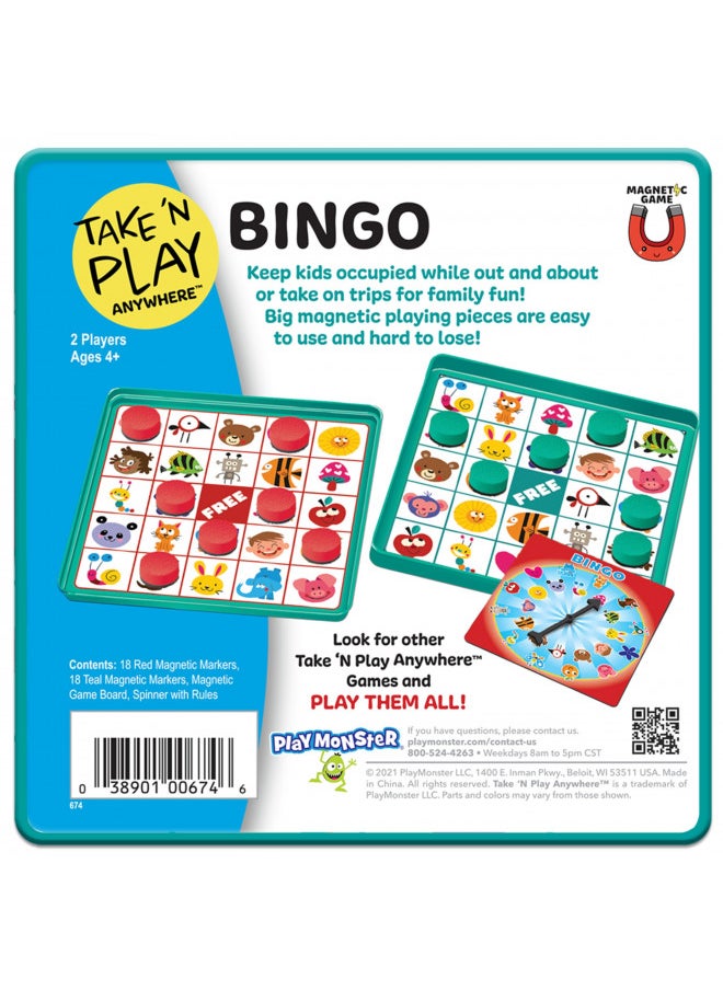 Take N Play Anywhere Bingo - Magnetic Pieces in Magnetic Travel Friendly Tin for Fun on the Go- For Ages 4+