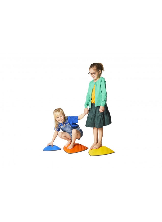 GONGE River Stones - The Original Non-Slip Stepping Stones for Kids - Balance, Coordination, Motor Skills - Vibrant Colors - Set of 6