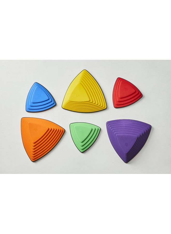 GONGE River Stones - The Original Non-Slip Stepping Stones for Kids - Balance, Coordination, Motor Skills - Vibrant Colors - Set of 6