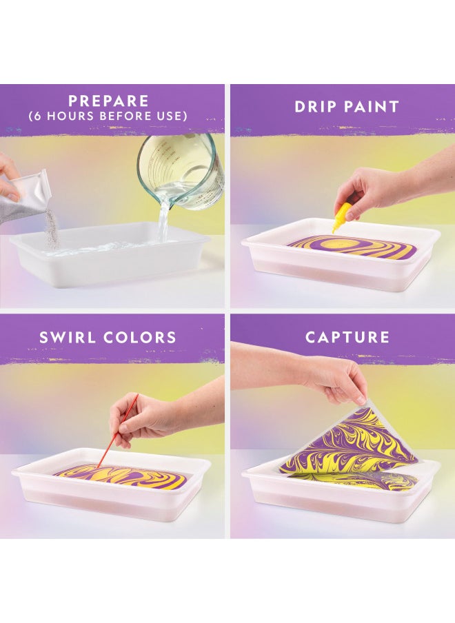 NATIONAL GEOGRAPHIC Marbling Art Kit - Create 12 Sheets of Marble Art with Paints & Water, Crafts for Kids, Amazon Exclusive