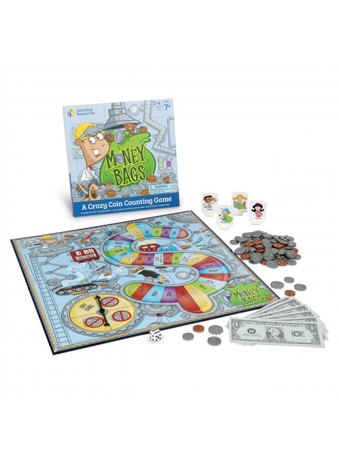 Learning Resources Money Bags Coin Value Game - Ages 7+ Fun Games for Kids, Develops Math Skills and Recognition, Educational Play Kids For 2 to 4 Players