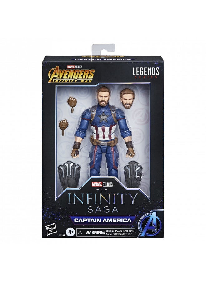 Marvel Hasbro Avengers Infinity Hasbro Legends Series, 15 cm Captain America Action Figure, Premium Design, Includes 5 Accessories, Multi-Colour, F01855L0