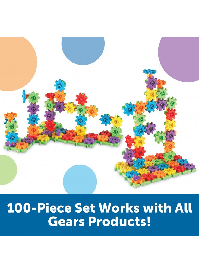 Learning Resources Gears! Gears! Gears! 100-Piece Deluxe Building Set, STEM Construction Toy Set, 100 Pieces, Ages 3+