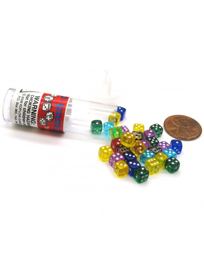 Tiny Dice: Deluxe Transparent: 30pc Assorted Colours