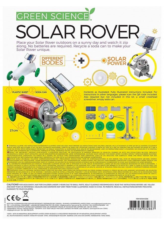 4M Green Science Solar Rover, DIY STEAM Powered Kids Science Kit, Boys & Girls Ages 5+