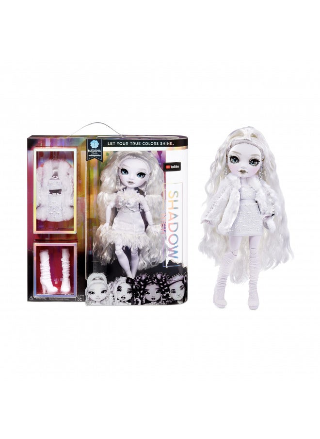 Rainbow High Shadow Series 1 Natasha Zima- Grayscale Fashion Doll. 2 Designer Dove White Outfits to Mix & Match with Accessories