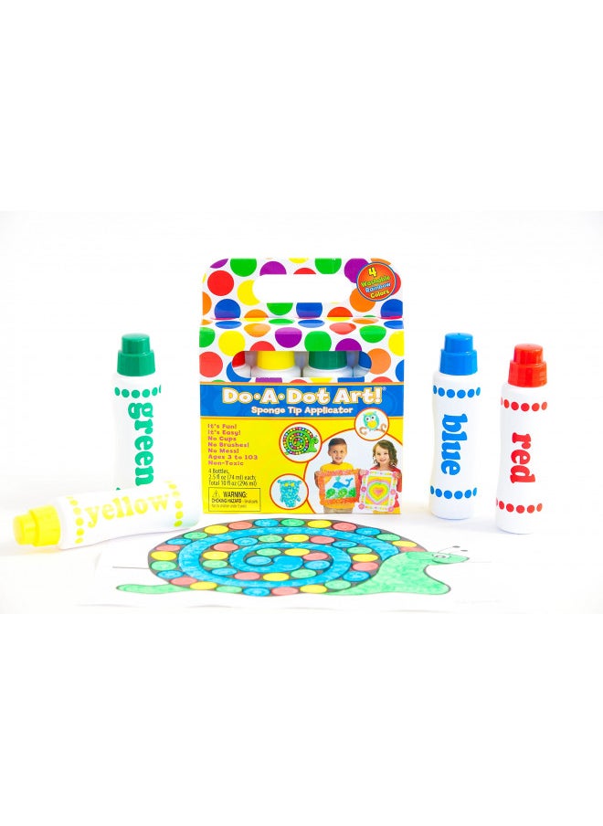 Do A Dot Art! Set of 4 Pack Rainbow Washable Dot Paint Markers for Kids and Toddlers, The Original Dot Marker