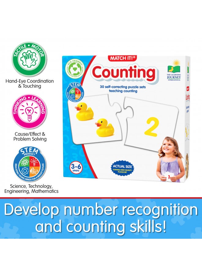 The Learning Journey: Match It! - Counting - 30 Piece Self-Correcting Number & Learn to Count Puzzle - Preschool Learning Toys - Award Winning Toys