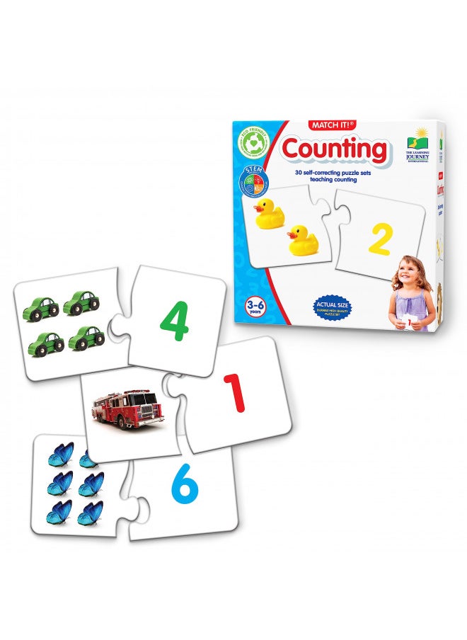 The Learning Journey: Match It! - Counting - 30 Piece Self-Correcting Number & Learn to Count Puzzle - Preschool Learning Toys - Award Winning Toys