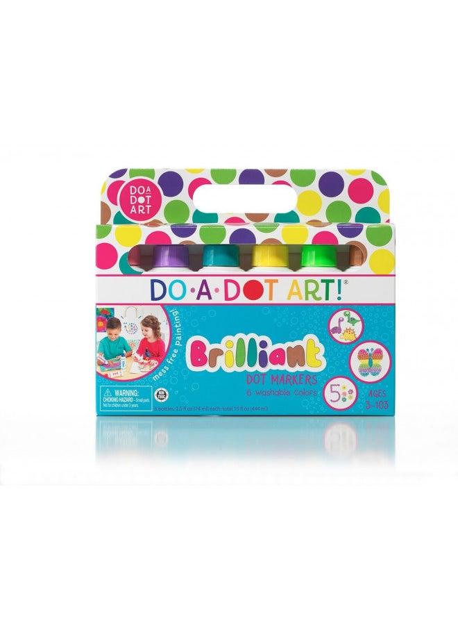 Do A Dot Art! Brilliant Colors 6 Pack Washable Paint Dot Markers Daubers for Children, The Original Dot Art Marker