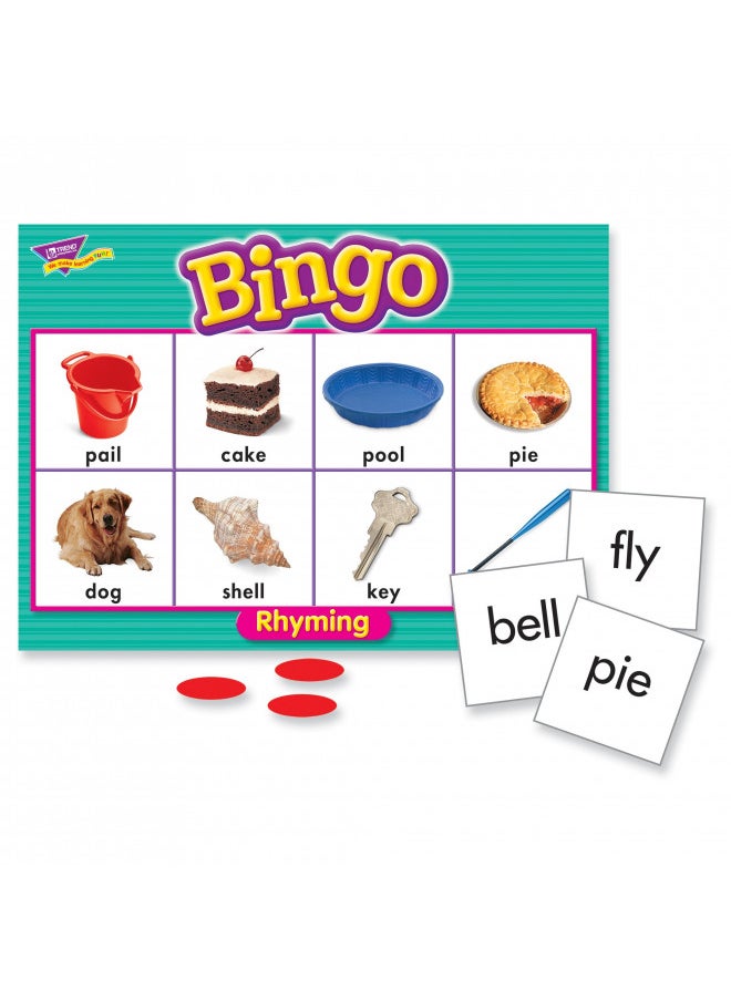 TREND ENTERPRISES: Rhyming Bingo Game, Exciting Way for Everyone to Learn, Play 6 Different Ways, Perfect for Classrooms and At Home, 2 to 36 Players, For Ages 4 and Up