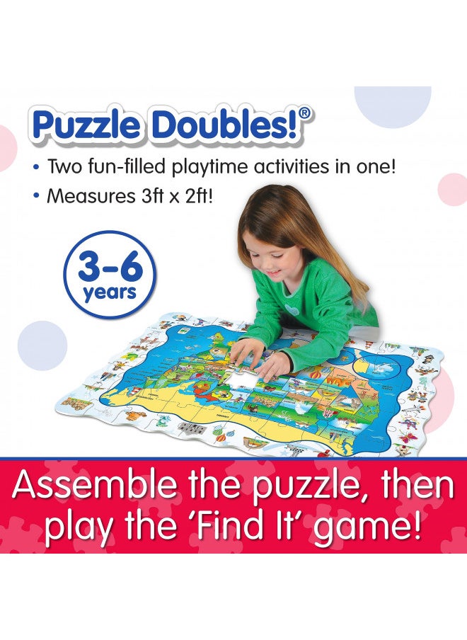 The Learning Journey Puzzle Doubles - Find It! USA - 50 Piece Puzzle - Toddler Toys & Gifts for Boys & Girls Ages 3 and Up - Award Winning Puzzle (Model: 697368)