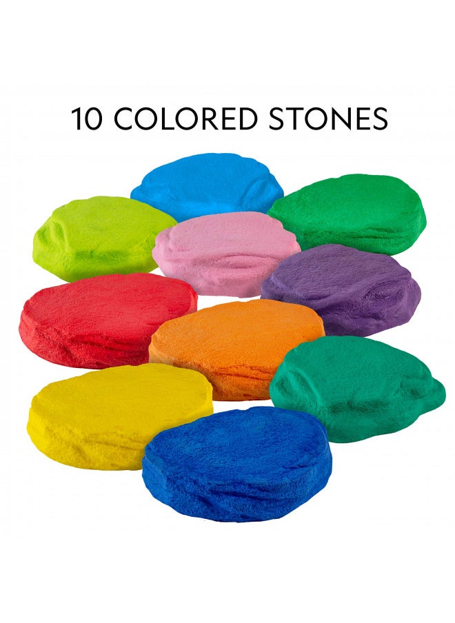 NATIONAL GEOGRAPHIC Stepping Stones for Kids 10 Soft Durable Stones Encourage Toddler Balance & Gross Motor Skills, Indoor & Outdoor Toys, Balance Stones, Obstacle Course (Amazon Exclusive)