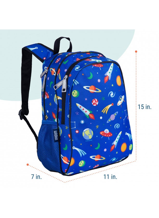 Wildkin 15-Inch Kids Backpack for Boys & Girls, Perfect for Early Elementary, Backpack for Kids Features Padded Back & Adjustable Strap, Ideal for School & Travel Backpacks (Out of this World)