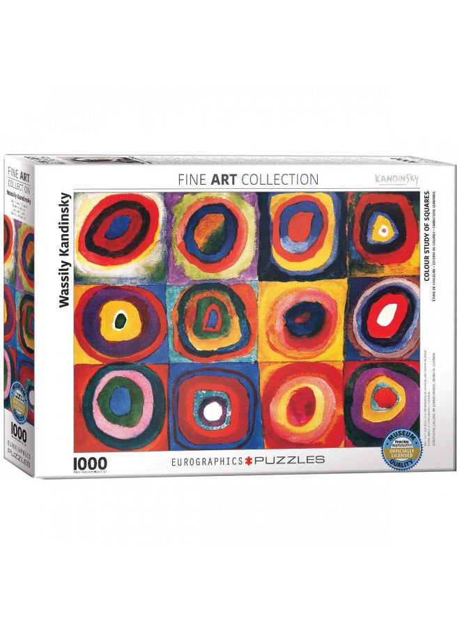 EuroGraphics Color Study of Squares and Circles, 1913 by Kandinsky Puzzle (1000-Piece), Model:6000-1323 , Red