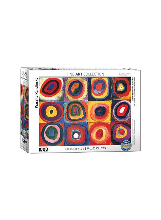 EuroGraphics Color Study of Squares and Circles, 1913 by Kandinsky Puzzle (1000-Piece), Model:6000-1323 , Red