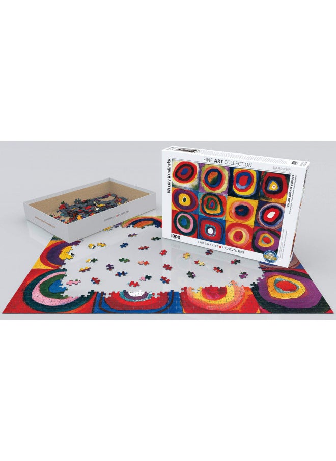 EuroGraphics Color Study of Squares and Circles, 1913 by Kandinsky Puzzle (1000-Piece), Model:6000-1323 , Red