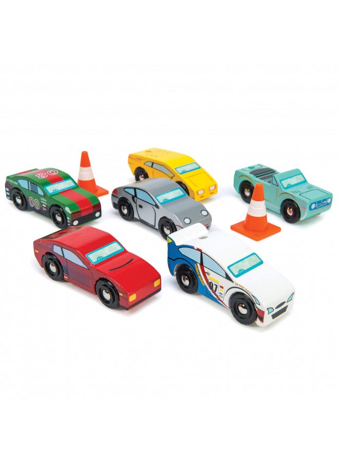 Le Toy Van Motors, Planes & Garages, Montecarlo Sports Cars Premium Wooden Toys for Kids Ages 3 Years & Up