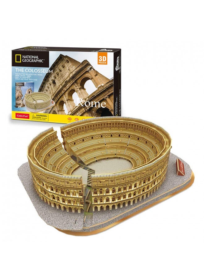 3D Puzzle - Puzzles for Kids Ages 8-10 - National Geographic Italy Rome Colosseum Toys for Girls & Boys - Art STEM Projects for Kids Ages 8-12 - Classroom Decorations, 131 Pieces