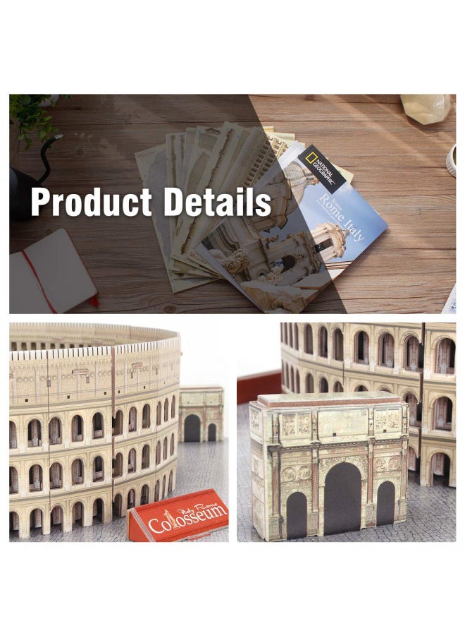 3D Puzzle - Puzzles for Kids Ages 8-10 - National Geographic Italy Rome Colosseum Toys for Girls & Boys - Art STEM Projects for Kids Ages 8-12 - Classroom Decorations, 131 Pieces