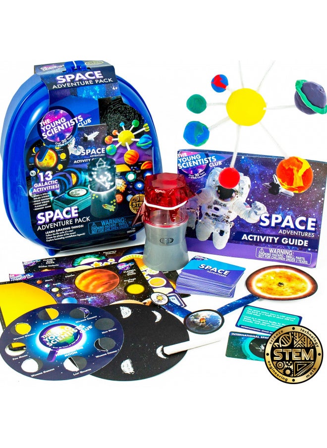 The Young Scientists Club Space Adventures Pack, STEM Kit, 13 Educational Activities, Includes Reusable Backpack, Space Navigator, DIY Constellations, Space Card Game & More, Multi (204755)