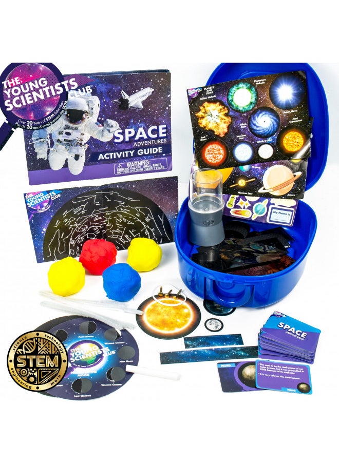 The Young Scientists Club Space Adventures Pack, STEM Kit, 13 Educational Activities, Includes Reusable Backpack, Space Navigator, DIY Constellations, Space Card Game & More, Multi (204755)