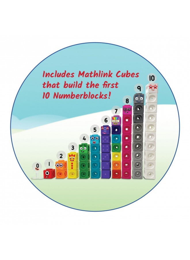 hand2mind MathLink Cubes Numberblocks 1-10 Activity Set, 30 Preschool Learning Activities, Building Blocks for Toddlers 3-5, Counting Blocks, Linking Cubes, Math Counters for Kids, Educational Toys