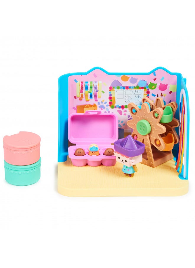 Gabby's Dollhouse, Baby Box Cat Craft-A-Riffic Room with Exclusive Figure, Accessories, Furniture and Dollhouse Delivery, Kids Toys for Ages 3 and up