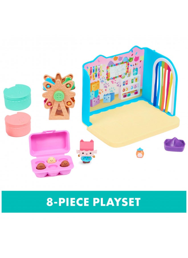 Gabby's Dollhouse, Baby Box Cat Craft-A-Riffic Room with Exclusive Figure, Accessories, Furniture and Dollhouse Delivery, Kids Toys for Ages 3 and up