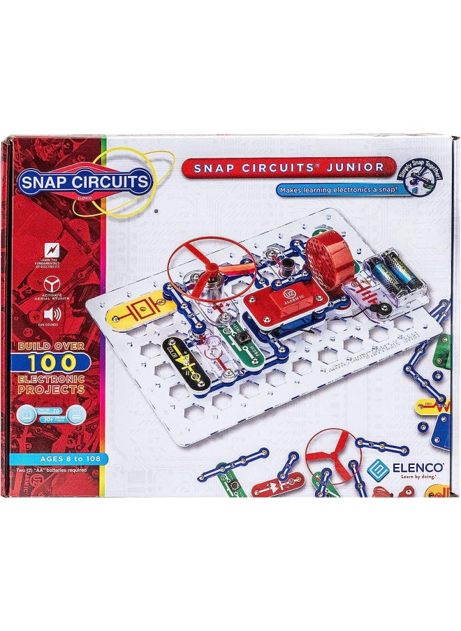 Snap Circuits Jr. SC-100 Electronics Exploration Kit, Over 100 Projects, Full Color Project Manual, 28 Snap Circuits Parts, STEM Educational Toy for Kids 8 +