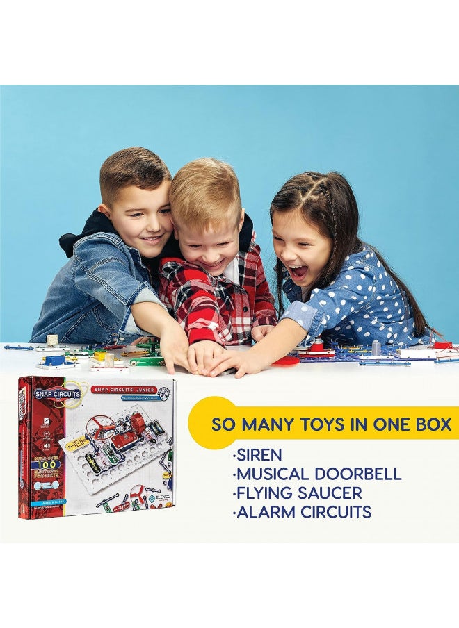 Snap Circuits Jr. SC-100 Electronics Exploration Kit, Over 100 Projects, Full Color Project Manual, 28 Snap Circuits Parts, STEM Educational Toy for Kids 8 +