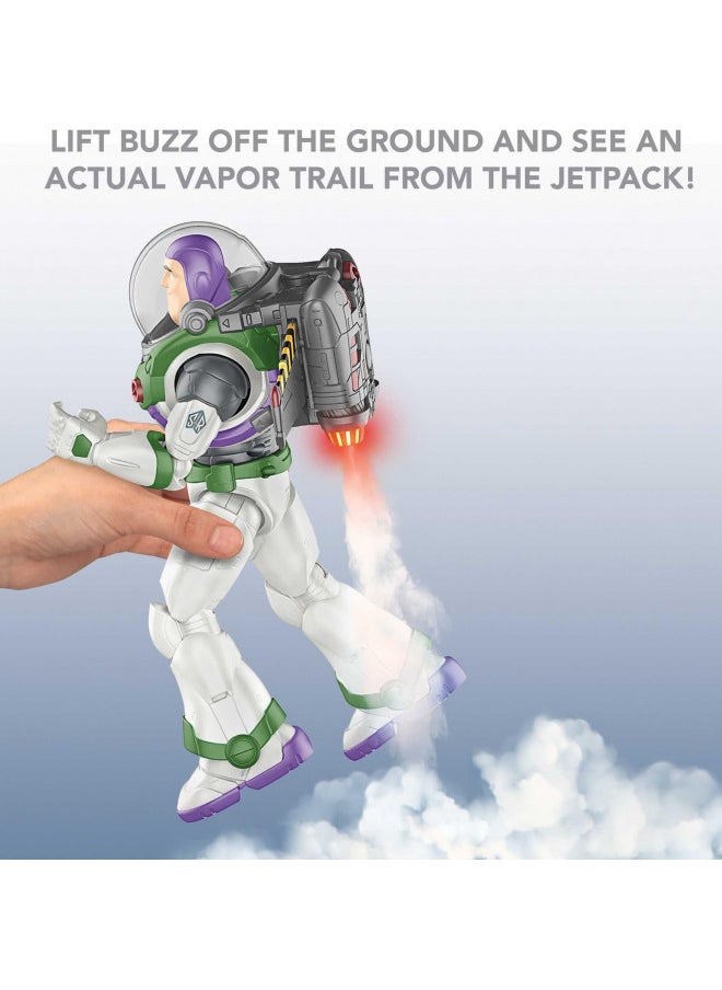 Mattel Disney and Pixar Lightyear 12-in Action Figure with Vapor Effect & Sounds, Buzz Lightyear Jetpack Liftoff Toy