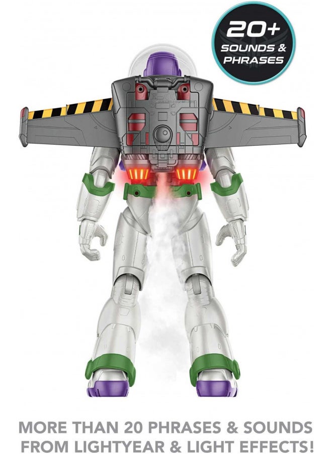 Mattel Disney and Pixar Lightyear 12-in Action Figure with Vapor Effect & Sounds, Buzz Lightyear Jetpack Liftoff Toy