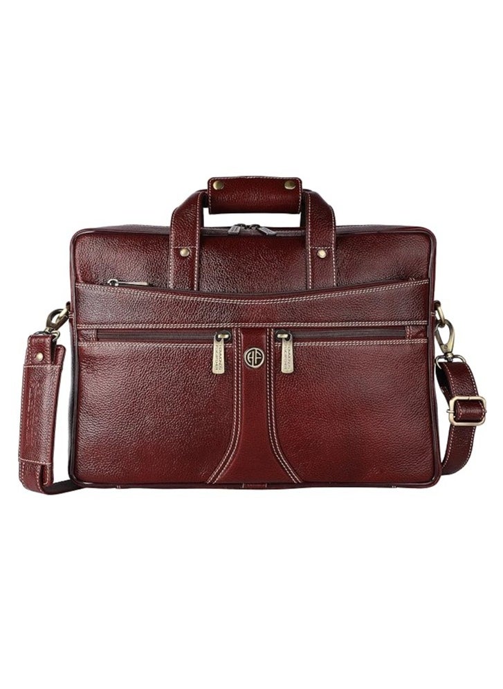 Bombay Brown Leather 15.6 inch Laptop Messenger Bag (L=40,H=29, B=8 cm) LB164BR | 7G27