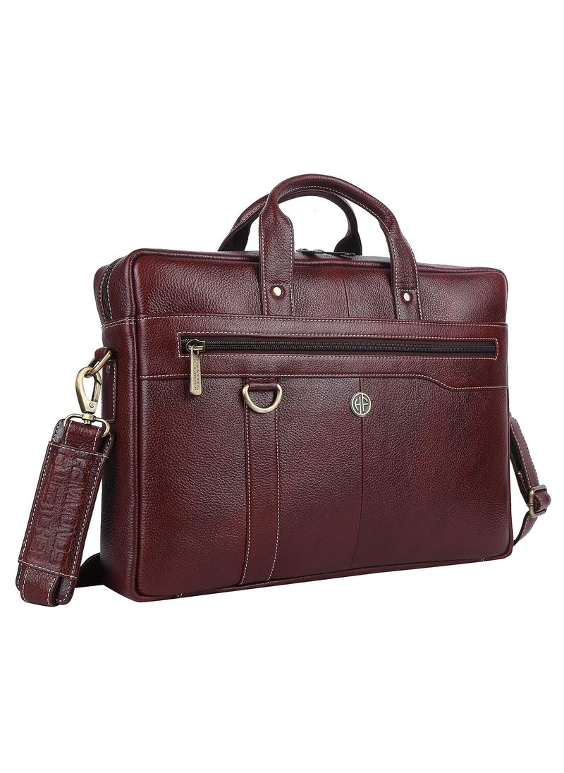 Bombay Brown Leather 15.6 inch Men's Laptop Messenger Bag (Brown) | ‎LB201BR | BGQL