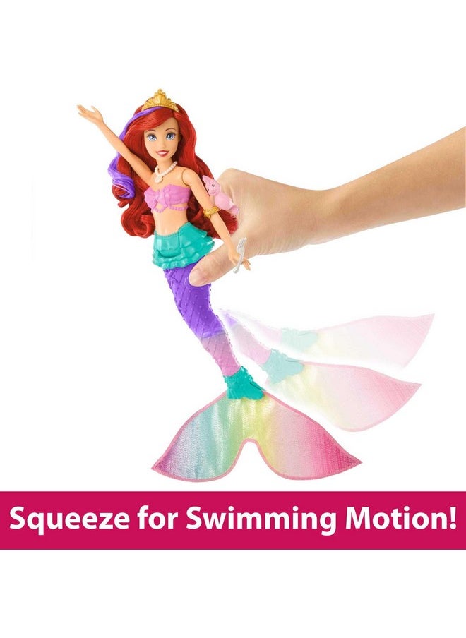 Disney Princess Toys, Ariel Swimming Mermaid Fashion Doll With Color-Change Hair & Tail, Inspired By The Little Mermaid Movie