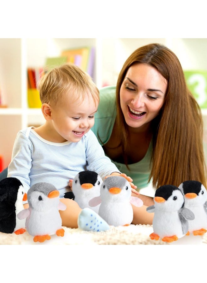 Plush Toys Set Stuffed Animal Zoo Toys With Mom And Small Baby Realistic Baby Animals For Gift Christmas Holiday Birthday Bag Stuffings Decorations (Penguin)