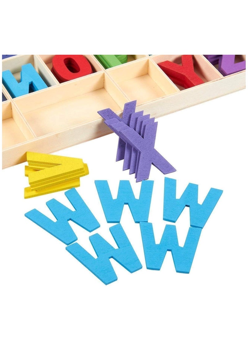 Wooden Alphabets Set for Art & Craft (5 Pieces Each Letter)