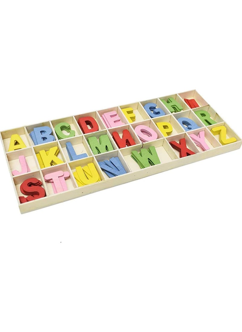 Wooden Alphabets Set for Art & Craft (5 Pieces Each Letter)