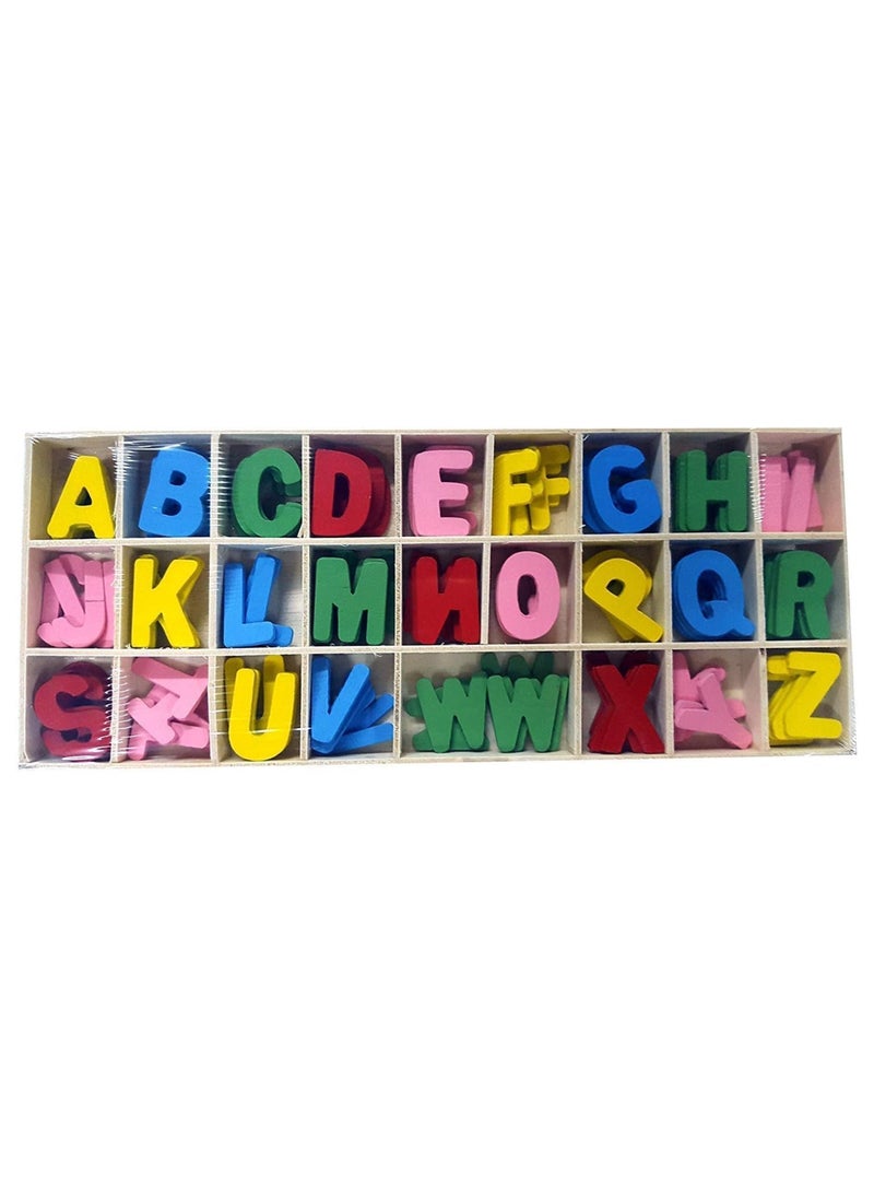 Wooden Alphabets Set for Art & Craft (5 Pieces Each Letter)