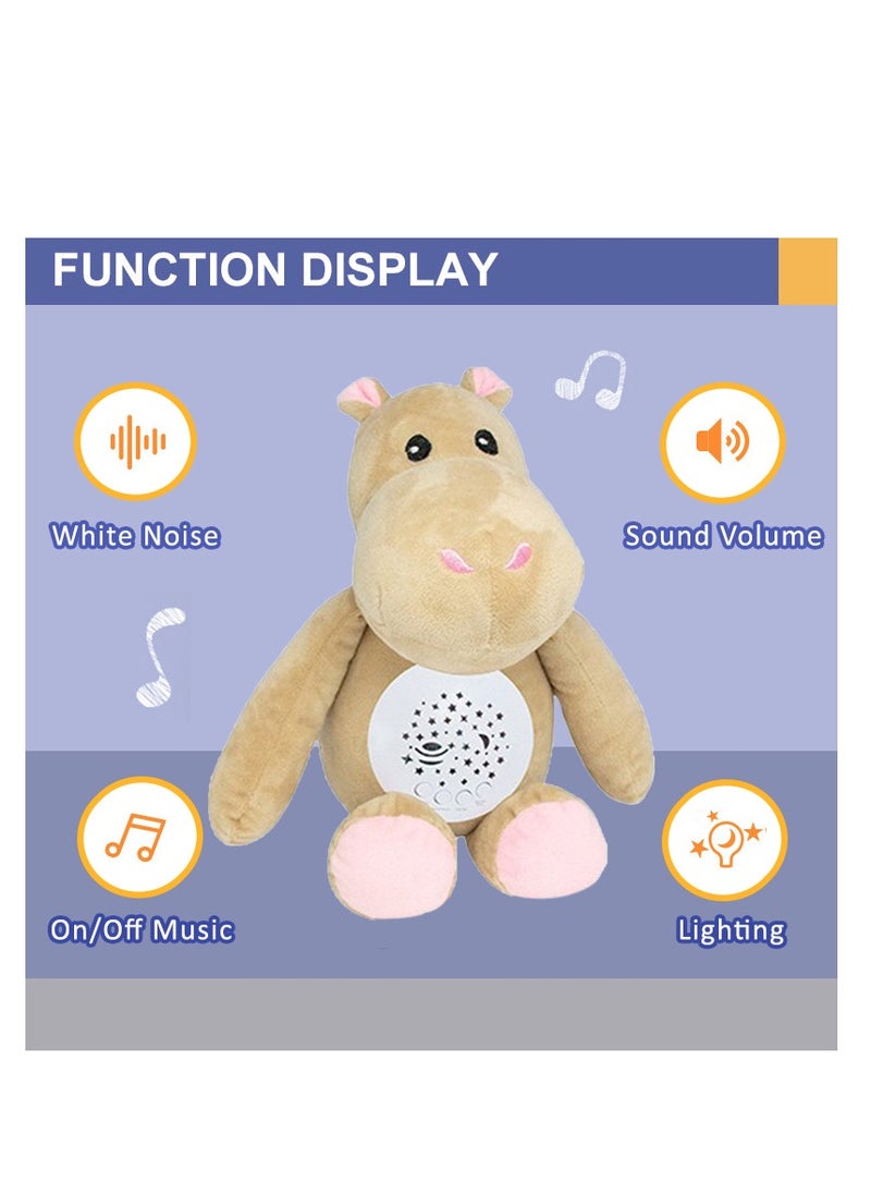 Hippo Plush Toy With Soft Light  and Soothing Music Gift Set