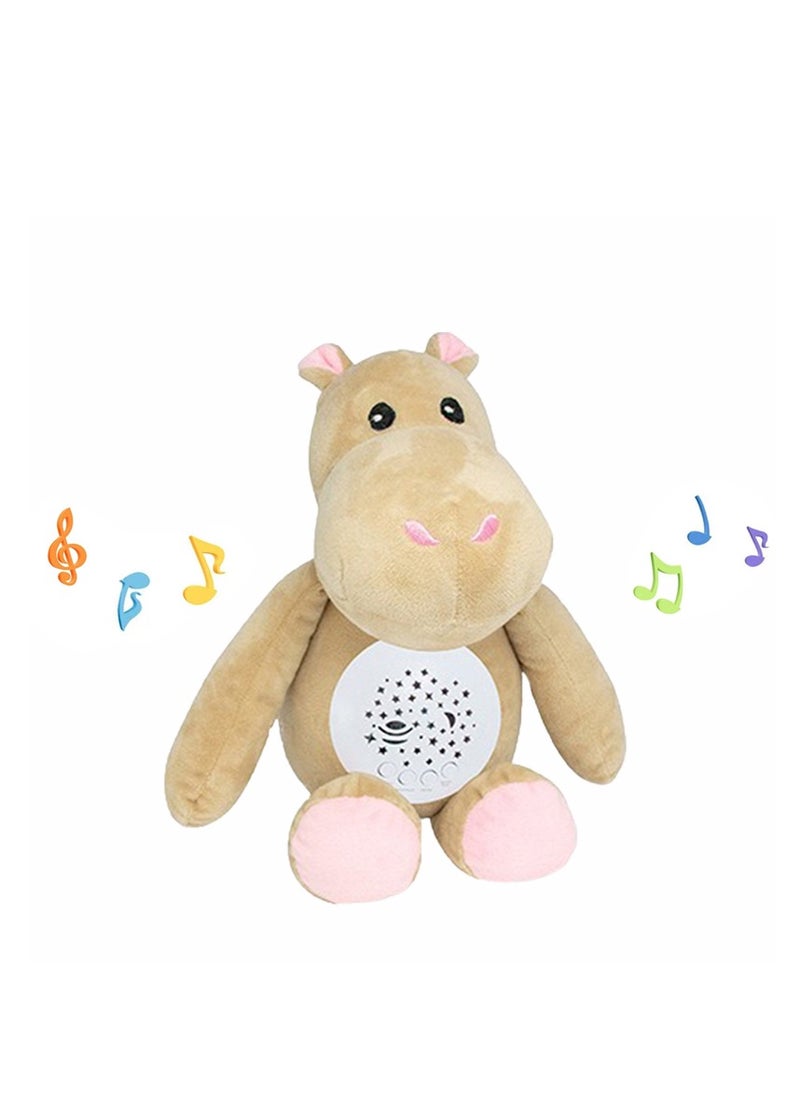 Hippo Plush Toy With Soft Light  and Soothing Music Gift Set