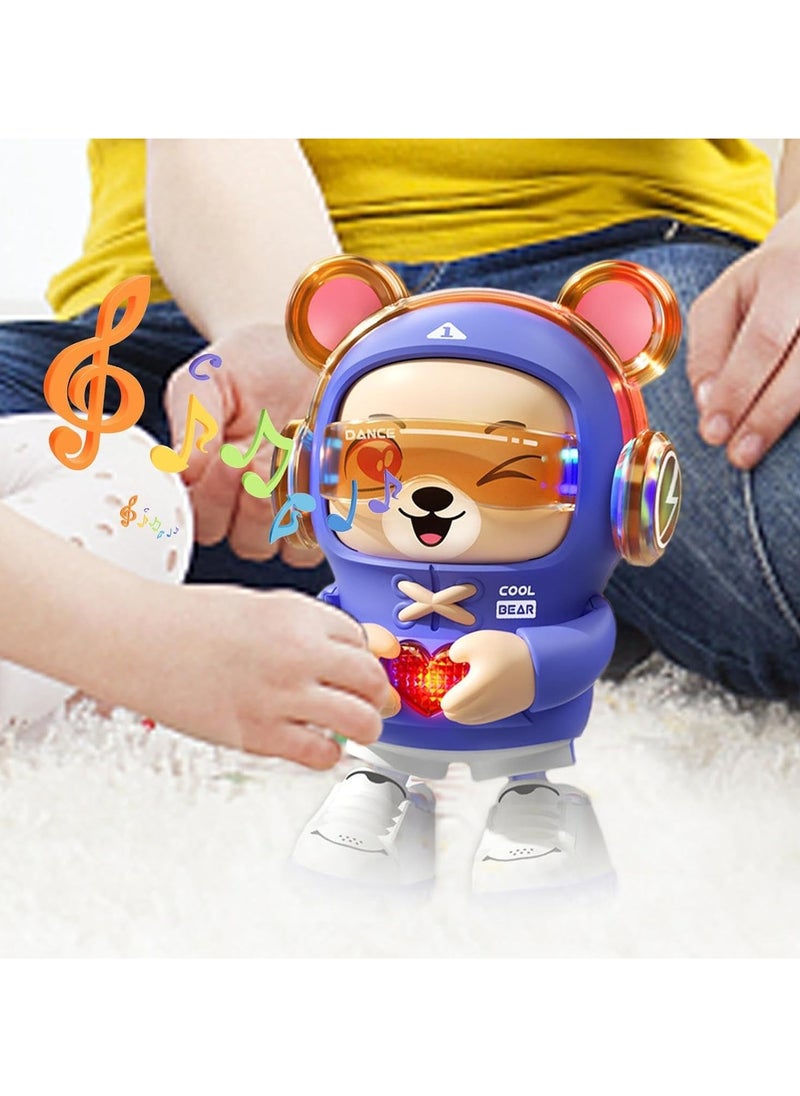 Light Music Dancing Bear Toy,Cute Bear Animal Toy with Music and LED Lights - Dancing Bear with Cool Lights and Music for Girls and Boys 3+