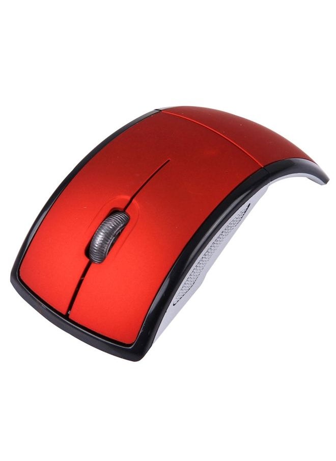 Wireless 2.4GHz 800-1200-1600dpi Snap-in Transceiver Folding Wireless Optical Mouse / Mice(Red)