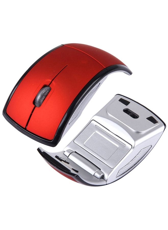 Wireless 2.4GHz 800-1200-1600dpi Snap-in Transceiver Folding Wireless Optical Mouse / Mice(Red)