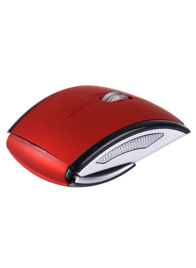 Wireless 2.4GHz 800-1200-1600dpi Snap-in Transceiver Folding Wireless Optical Mouse / Mice(Red)