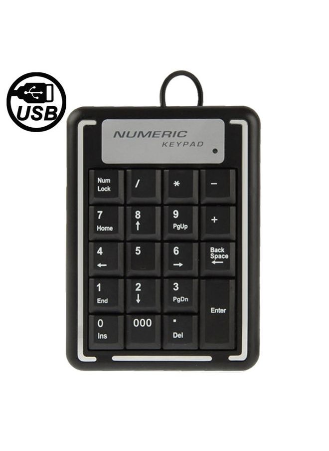 USB Non-synchronous Notebook Computer Numeric Keyboard with 19 Keys